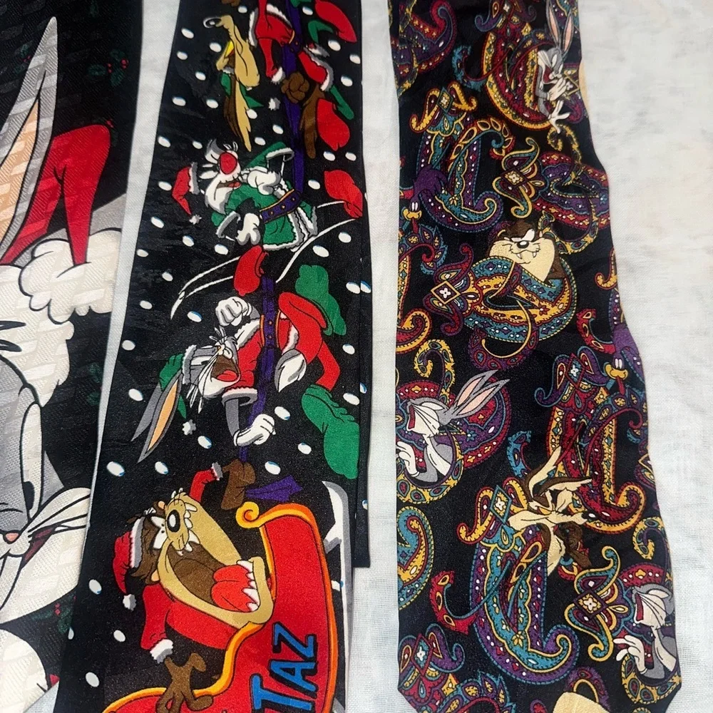 Looney Tunes Character Ties Set - Black and Multicolor